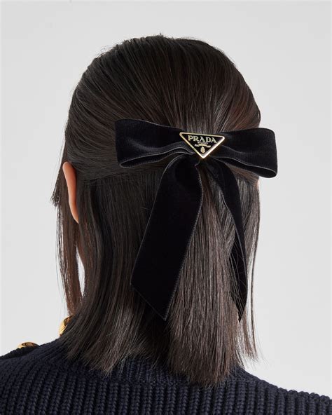 black prada headband|flannel Prada hair clips.